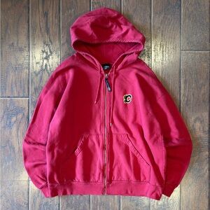 Vintage 90s Calgary Flames Zip-Up Hoodie